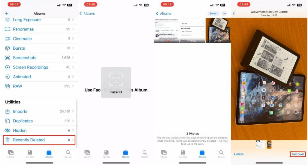 萨嘎苹果14维修分享 iPhone14 上恢复已删除的照片 