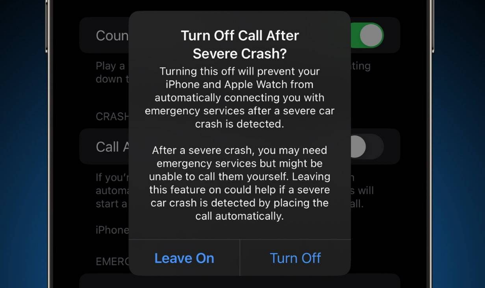 萨嘎苹果14维修分享 iPhone 14 和 Apple Watch 上关闭崩溃检测 